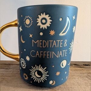 Indigo Midnight Blue Mug with Gold Accent